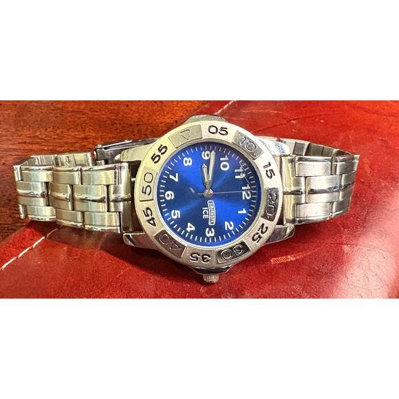 MC&T Europa Men\'s 40mm Silver Tone Smirnoff Ice Watch, Blue Face